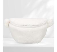 AAIXXIZAO Sacs Banane Unisexe Fourrure Fanny Pack Fermeture À Glissière Sac À Bandoulière Flou Mode Multifonctionnel Pliable Léger Filles Garçons Sac Polyvalent Blanc