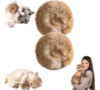 Aakluk 2PCS Rabbit Furs Ball Cat Toy | 2026 New Soft Fluffye Catnip Toy Ball | Washable Interactive Cat Toys for Chewing Playing | for Indoor Exercise & Bonding Cats (10cm)