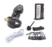 AAKOMA Cage verrouillée par dispositif de chasteté de choc électrique masculin, serrure de pénis de cage de chasteté légère de qualité supérieure jouets sexuels masculins noirs