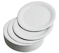 aaksh 555 Lot de 100 assiettes jetables en carton de 15 cm, solides et jetables pour fête d'anniversaire, utilisées pour les aliments chauds et froids pour un usage quotidien, anniversaire, Noël