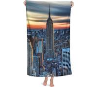 AALAYA Serviette de Plage 160x80 cm New York Serviettes de Plage Microfibre Ansicht Aus der Vogelperspektive 3D Drap de Plage Anti Sable Séchage Rapide pour Fitness Voyages