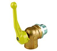 Aalberts SEPP robinet à boisseau sphérique coudé 0004050 DN 25, R 1 x Rp 1, pour compteurs de gaz bitubes, laiton