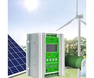 AALGO Système De Charge Hybride Solaire Éolien 3000w-8000w,Contrôleur De Charge Mppt,Contrôleur De Batterie Hors Réseau 12v/24v/48v,pour éolienne Panneau Solaire Régulateur,8000W-48V