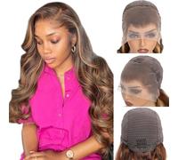 Aaliweya Highlight Lace Front Wigs Human Hair 4/27 Ombre 13x4 Body Wave Lace Front Wig for Women Density 180% Glueless Honey Blonde Full and Thick Super Soft 50,8 cm