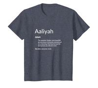 Aaliyah est Gentille et drôle Définition du nom Aaliyah T-Shirt, Enfant, Bleu Chiné, 3 Ans