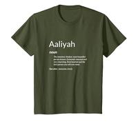 Aaliyah est Gentille et drôle Définition du nom Aaliyah T-Shirt, Enfant, Olive, 3 Ans
