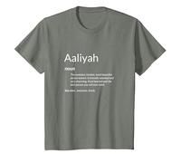 Aaliyah est Gentille et drôle Définition du nom Aaliyah T-Shirt, Enfant, Vert Kaki chiné, 4 Ans