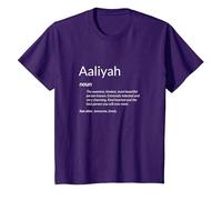 Aaliyah est Gentille et drôle Définition du nom Aaliyah T-Shirt, Enfant, Violet, 8 Ans