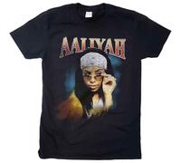 Aaliyah T Shirt Trippy Logo Nue offiziell Herren Schwarz XL