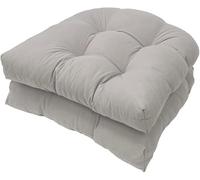 AALLYN Lot de 2 coussins de chaise d'extérieur imperméables et touffetés en forme de U, pour meubles de patio et meubles de terrasse (couleur : gris)