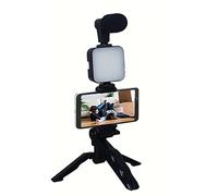 AALLYN Support de téléphone trépied avec Microphone, kit de vlogging, Kit vidéo pour Smartphone avec Microphone, Kit Vlogger de Support de téléphone sur trépied pour l'enregistrement et la Diffusion