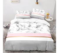 AALOVE Ligne De Marbre House De Couette 220 X 240 Cm Polyester-Coton Parures De Lit Anti-Allergique Housse De Couette 220X240 Enfant avec 2 Taies d'oreiller 65X65 Cm