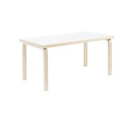 ARTEK table AALTO TABLE 80A (Bouleau laqué naturel, plateau en HPL IKI blanc - Bois massif et placage)