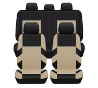 AALXF Housses de Protection de Siège pour Renault Laguna (Gen I II III 1994-2015), Ensemble Complet Avant Arrière Fractionnable Airbag Compatible Tissu Respirant Imperméable,Beige- Full Set