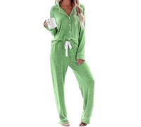 Aamikast Pyjama Long pour Femme avec boutonnière 2 pièces