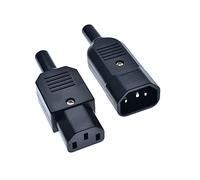 AANAN IEC Connecteur de câble Droit de la Prise C13 C14 16A 250V Connecteur Noir Femme Femme & Male Connecteur à 3 Broches Revoirable (Color : 1 Pair)