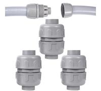 Aandxmok Lot de 3 connecteurs NPT étanches aux liquides de 2,5 cm, connecteur flexible en PVC à double extrémité, droit à 180 degrés, connecteur de conduit bidirectionnel, raccords de conduits