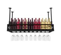Aangeebone Étagère à Vin Suspendue Plafond, 100cm, Ajustable, Bar Cuisine