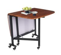 Aangeebone Table Pliante Salle à Manger, Table Roulante Cuisine, Table Extensible Compact,Meuble Gain de Place, PVC Moderne, 120x80x75cm, Balcon Salon Terrasse, Structure Robuste, 6 Roues Freinées