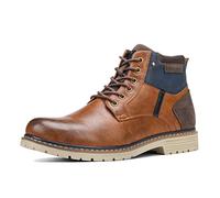 aanieshoeya Bottines Homme Fourrées Lacets Bottes a Talon Warm Hiver Marron 46EU