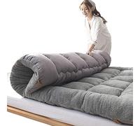 AANNAA Futon Mattress Velvet Roll Up Winter Futon Mattress, Portable Floor Sleeping Pad for Student Dormitory Guest Bed,Grey,Twin(120x200cm(47 * 79inch))