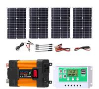 AANNAA Kit onduleur Solaire Hors réseau 6000 W avec Panneau étanche Pliable 100 W et contrôleur 50 A for Camping-Car, Camping et extérieur(4000w)
