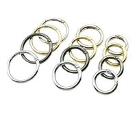 AANNAA Lot de 2 anneaux porte-clés métalliques à ressort - Boucles à clip résistantes for sacs, ceintures et articles en cuir(Gold,50mm)