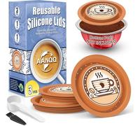 AANQQ Couvercles Réutilisables pour Capsules Nespresso Vertuo - 3 Bouchons en Silicone de Qualité Alimentaire pour Toutes les Tailles de Capsules
