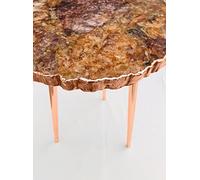 AANTHROPOLOGY By Rhea Table d'appoint en agate de quartz doré avec bord organique (finition or rose), diamètre (35,6 cm)