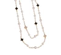 Aaobor Collier d'imitation de perles de créateur Collier de perles longues en couches blanches pour les femmes Bijoux vintage pour la fête