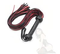 Aaobor Fouet d'entraînement équestre Multifonctionnel Noir et Rouge, pour Une Utilisation Quotidienne. Sa Fabrication en Cuir Durable garantit Une Bonne adhérence et Une Prise en Main sûre