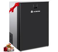 AAOBOSI 110L Glaciere Electrique, Deux Zones De Température, Glaciere a Compression avec Lumière LED, 12/24V DC, Grande Capacité, -15°C à 10°C, Pour Voitures, Caravanes, Bateaux, Camping et Voyages