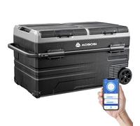 AAOBOSI 115L Glaciere Electrique Double Zone,Glaciere a Compression WiFi APP,12 V/24 V et 100-240 V Frigo Camping, -20 ℃ à 20 ℃, pour Voiture, Camion, Bateau, Camping, Car, Caravanes, Voyageant,Maison