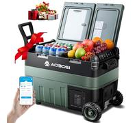 AAOBOSI 40L Glaciere Electrique, Bi-Zone, Glacière Électrique Voiture avec APP, Éclairage LED, 12/24V et 100-240V, Charge USB, -20°C à 20°C, Réfrigérateur à Compresseur, Adapté aux Vacances en Voiture