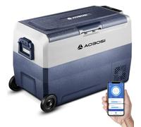 AAOBOSI Glaciere a Compression 50l, Glaciere Electrique Double Zone APP, 12 V/24 V et 100-240 V Frigo Camping, -20 ℃ à 20 ℃, pour Voiture, Camion, Bateau, Camping, Car, Caravanes,Voyageant,Maison