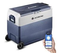 AAOBOSI Glaciere a Compression 60l, Glaciere Electrique Double Zone APP, 12 V/24 V et 100-240 V Frigo Camping, -20 ℃ à 20 ℃, pour Voiture, Camion, Bateau, Camping, Car, Caravanes,Voyageant,Maison