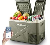 AAOBOSI Glaciere Electrique 32L,Glacière à Compresseur, Glaciere Electrique 12v 220v, Double Zone, pour Voiture, Camion, Bateau, Camping-Car et Camping