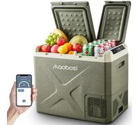 AAOBOSI Glaciere Electrique 40L,Glacière à Compresseur, Glaciere Electrique 12v 220v, Double Zone, pour Voiture, Camion, Bateau, Camping-Car et Camping