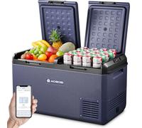 AAOBOSI Glaciere Electrique: 75L Glaciere a Compression, -20℃ à 20℃ Frigo Compression 12v avec APP contrôle, Double Zone Glaciere Electrique 12v 220v pour Voiture, Camion, Camping-Car