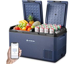 AAOBOSI Glaciere Electrique: 75L Glaciere a Compression, -20℃ à 20℃ Frigo Compression 12v avec APP contrôle, Double Zone Glaciere Electrique 12v 220v pour Voiture, Camion, Camping-Car