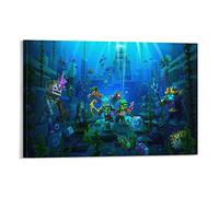 AAOCLO Personnages du jeu Murale D'art L'image Imprimée Sur Toile Minecraft Photos D'œuvres D'art Pour Le Bureau À Domicile Décoration Moderne 24x36inch(60x90cm)