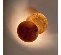 AAOTE Applique Murale Intérieure Ronde Or Cuivre Salon Creative Moon Concept Applique Solaire Eclipse Applique Nordique Allée Escaliers Chambre Appliques De Chevet Couloir Couloir Éclairage
