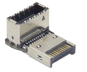 AAOTOKK 1Pack 90 Degrés Angle Droit vers Le Bas Type E USB 3.1 Femelle à Femelle Panneau Frontal Adaptateur de Prise pour Type E Carte Mère Extension Adaptateur de Données (Type-E/vers Le Bas)