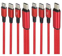 AAOTOKK 2-Pack/4Pied 3 en 1 USB 2.0 Type C Y Splitter câble de Charge USB C 2.0 Mâle à 1xmicro USB+2xType C Mâle Câble Compatible avec Mobile/Android,etc.(Rouge- 2 Type C+1Micro USB)