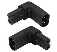 AAOTOKK(2-Pack) Angle Droit IEC 320 C8 à C7 Adaptateur Secteur 2.5A 250V vers Le Haut et vers Bas 90 Degrés Figure 8 Convertisseur d'alimentation Polarisé AC pour Les Téléviseurs LED(C8 à C9 Haut/Bas)