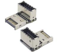 AAOTOKK 2-Pack Angle Droit vers Le Haut 90 Degrés 10Gbps USB 3.1 Type/E Mâle Femelle Panneau Frontal Connecteur d'alimentation Interne pour Carte Mère.(Type E/en Haut)