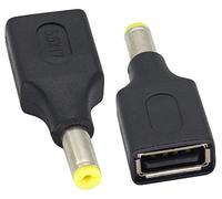 AAOTOKK(2-Pack DC vers USB DC Adaptateur d'alimentation,USB 2.0 a Femelle DC Mâle 5V DC Power Charge Bucket Connecteur,Convient pour Tablettes,Machines de Contrôle D'accès. (DC5.5 × 1.7mm)