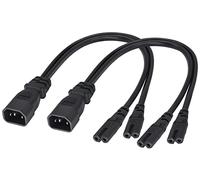 AAOTOKK(2-Pack) IEC 320 C14 à Double C7 Y Splitter câble Adaptateur Secteur 10A 125V IEC 3 Pôles Mâle à 2X2 Pôles Femelle Figure 8 Fiche pour TV LED etc Convertisseur(0.3m/1Pied)(C14 à 2xC7)