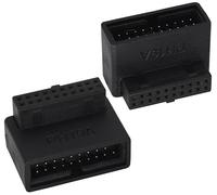 AAOTOKK 2 Pack USB Type E Mâle à USB a 3.0 Femelle 90 Degrés Angle En Haut Adaptateur Convertisseur,Carte d'Extension d'Interface de Connecteur Pour le Panneau Avant de Carte Mère(Coin En Haut/PH741A)