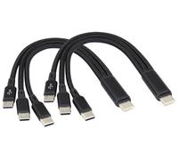 AAOTOKK 2Pack/4Pied 3 en 1 USB C Splitter Câble USB C 2.0 à Double Type C Mâle+Micro USB Mâle Câble Charge 2A Charge Rapide (19cm-2Packs/Black, Type C to 3 Type c)